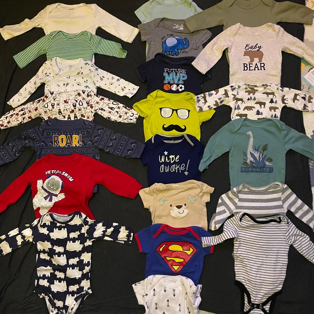 Boys clothes lot! Bundle of over 200 items, no stains, GUC. NB-9 month clothes - Picture 3 of 12